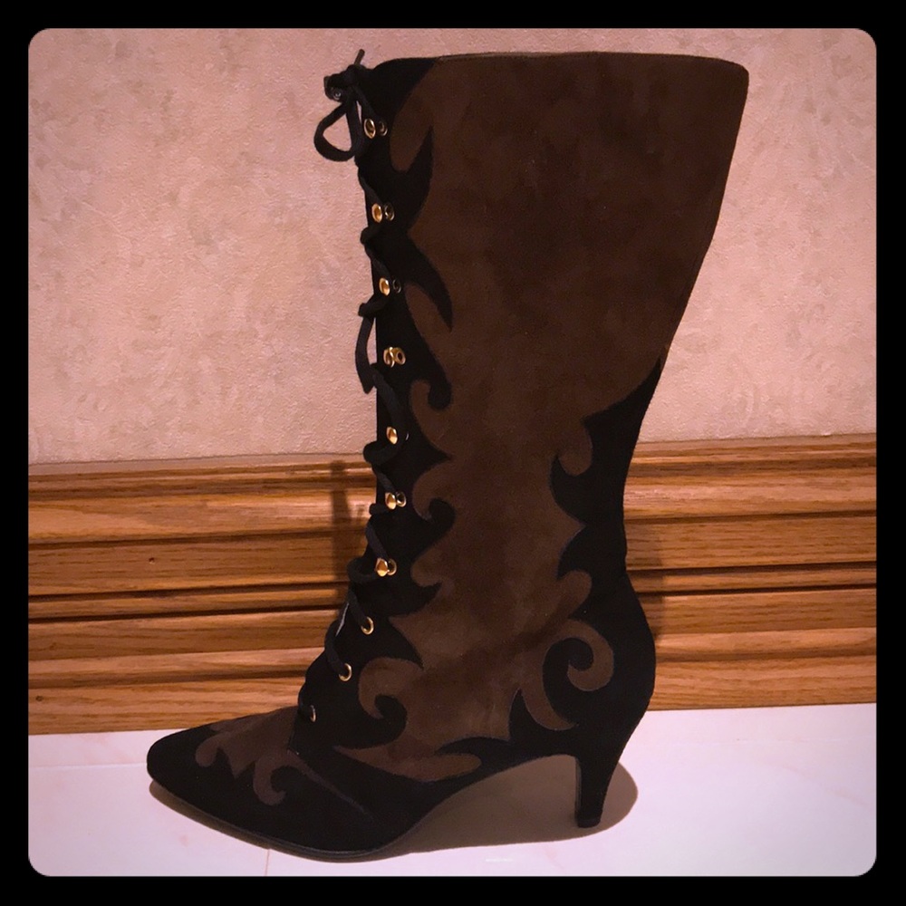 Escada Suede Vintage Boots 6 NEW